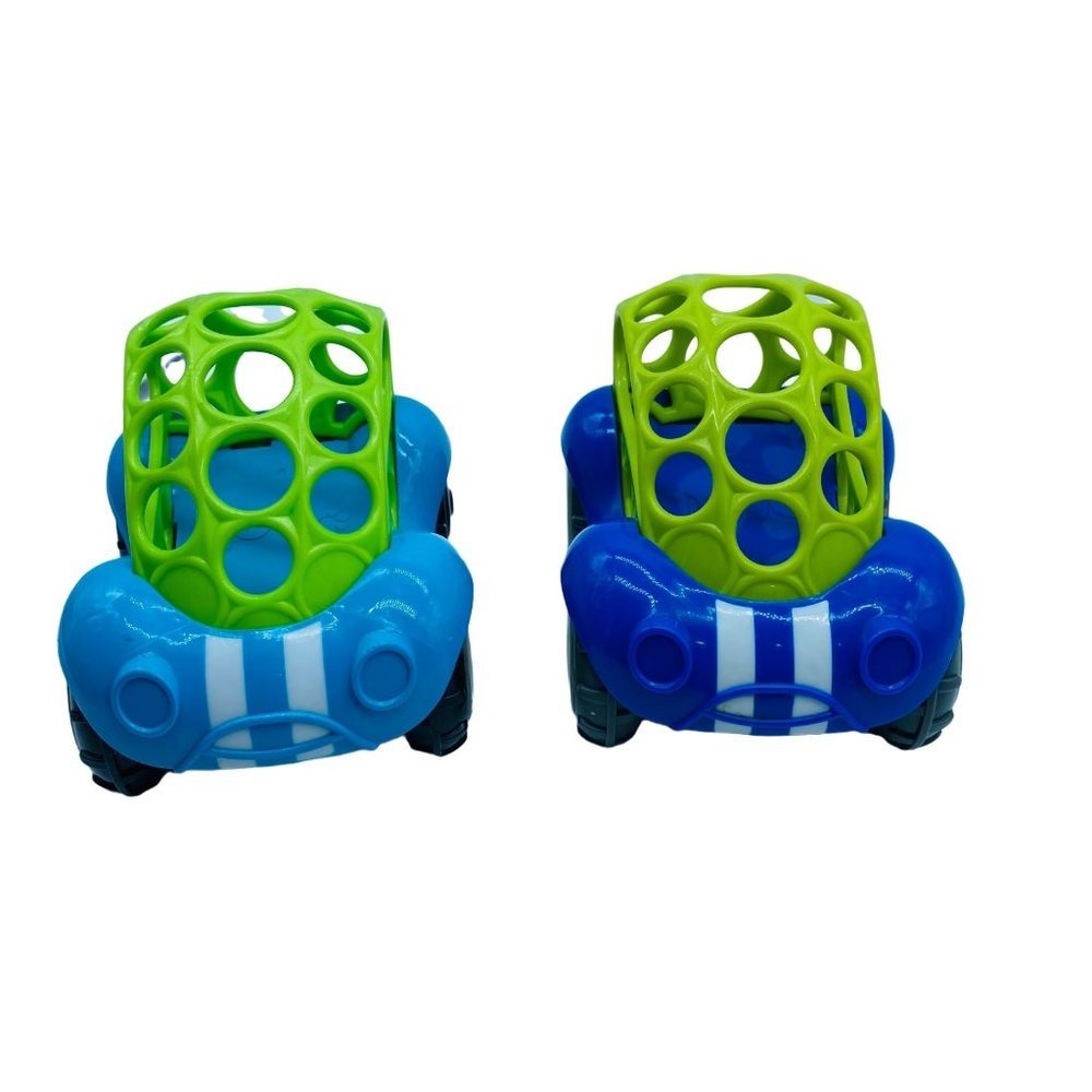 Oball Rattle & Roll Sports Race Cars (Lot of 2) Toddler Preschool Easy Grasp